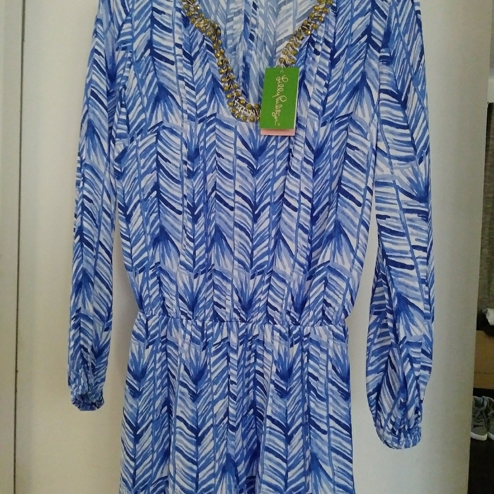 Trim printed romper